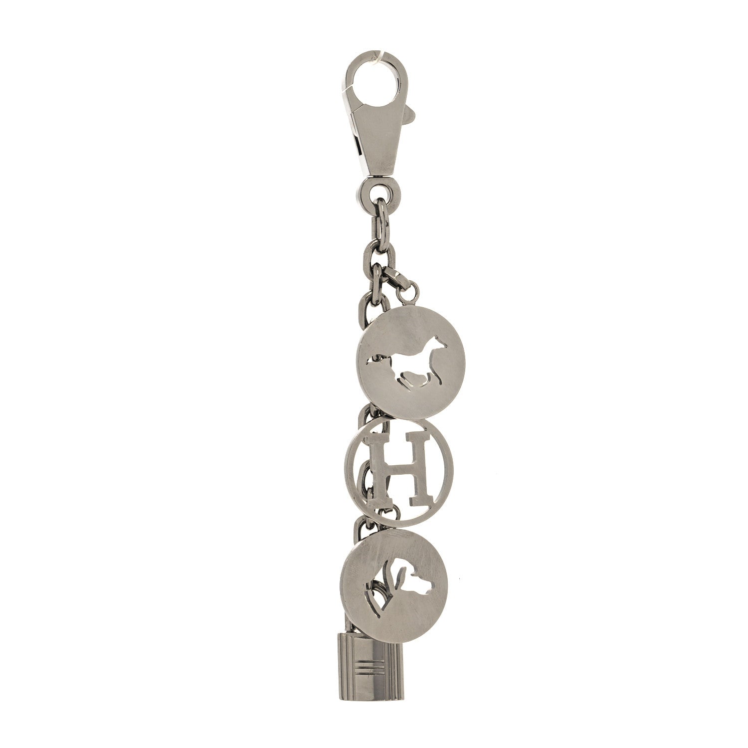 Hermes Palladium Breloque Bag Charm Silver 1 of 3