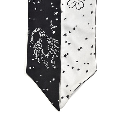 Christian Dior Silk Zodiac Scorpio Mitzah Scarf Black 3 of 5
