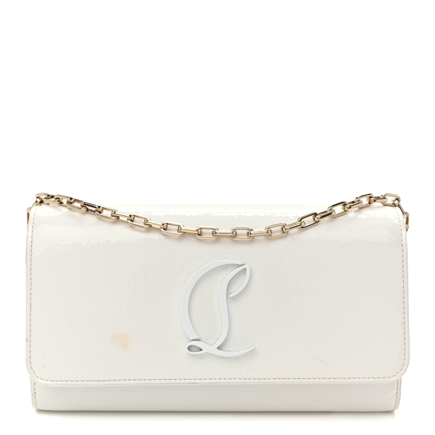 Patent Calfskin By My Side Wallet On Chain White