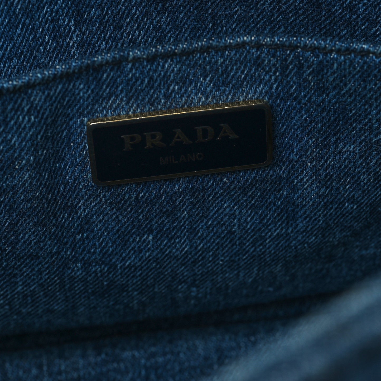 Denim Small Logo Tote Bleu