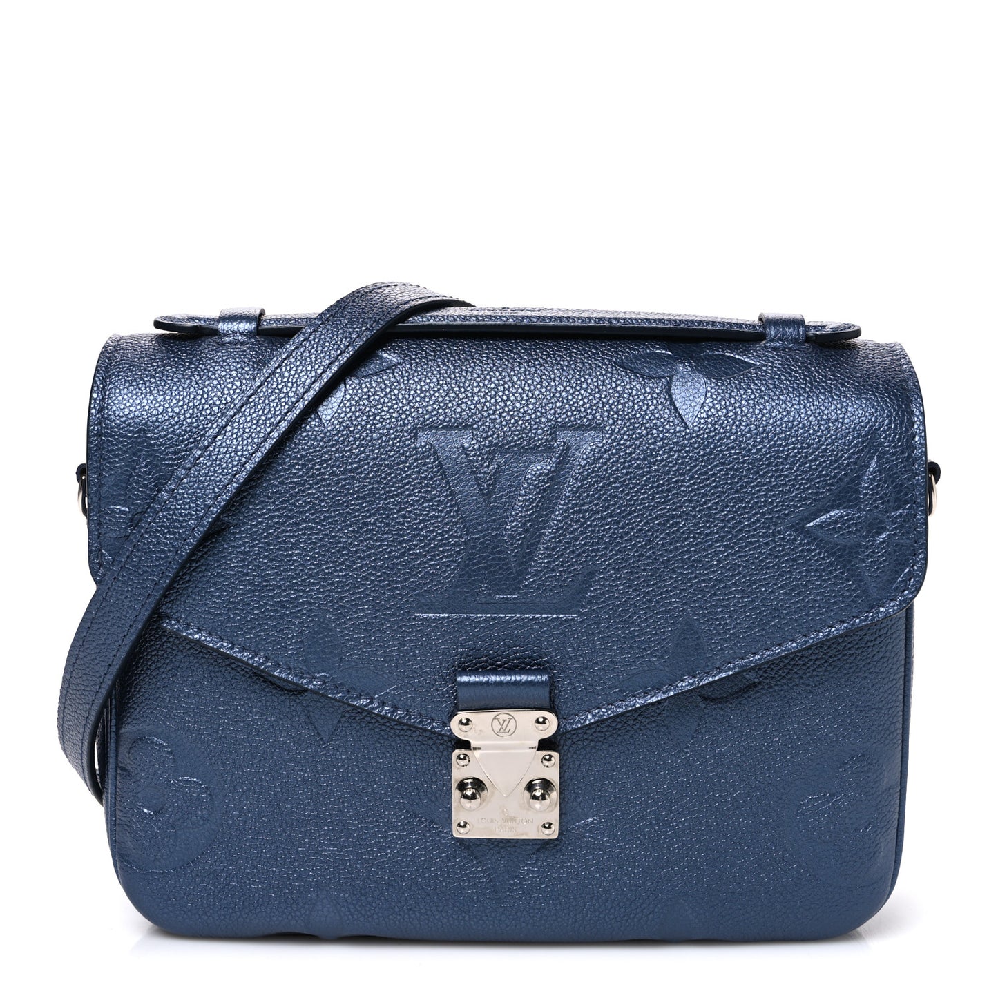 Metallic Empreinte Monogram Giant Pochette Metis Navy Nacre