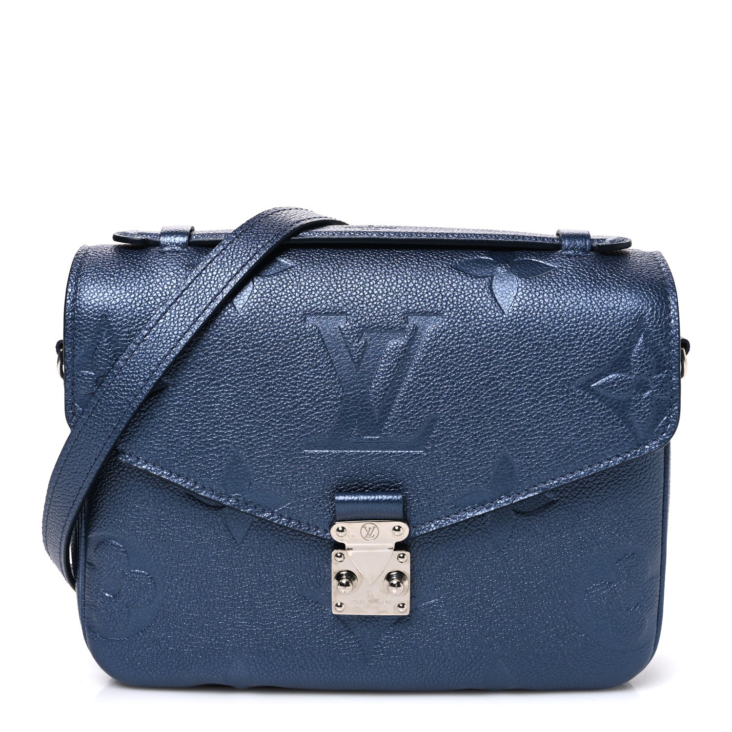 Louis Vuitton Metallic Empreinte Monogram Giant Pochette Metis Navy Nacre 1 of 9