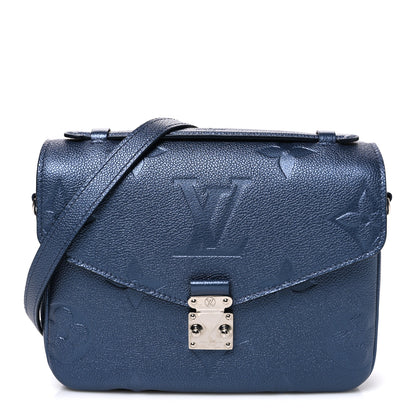 Louis Vuitton Metallic Empreinte Monogram Giant Pochette Metis Navy Nacre 1 of 9