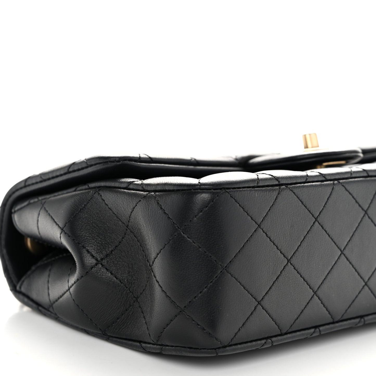 Lambskin Quilted Small Sweet Camellia Flap Black