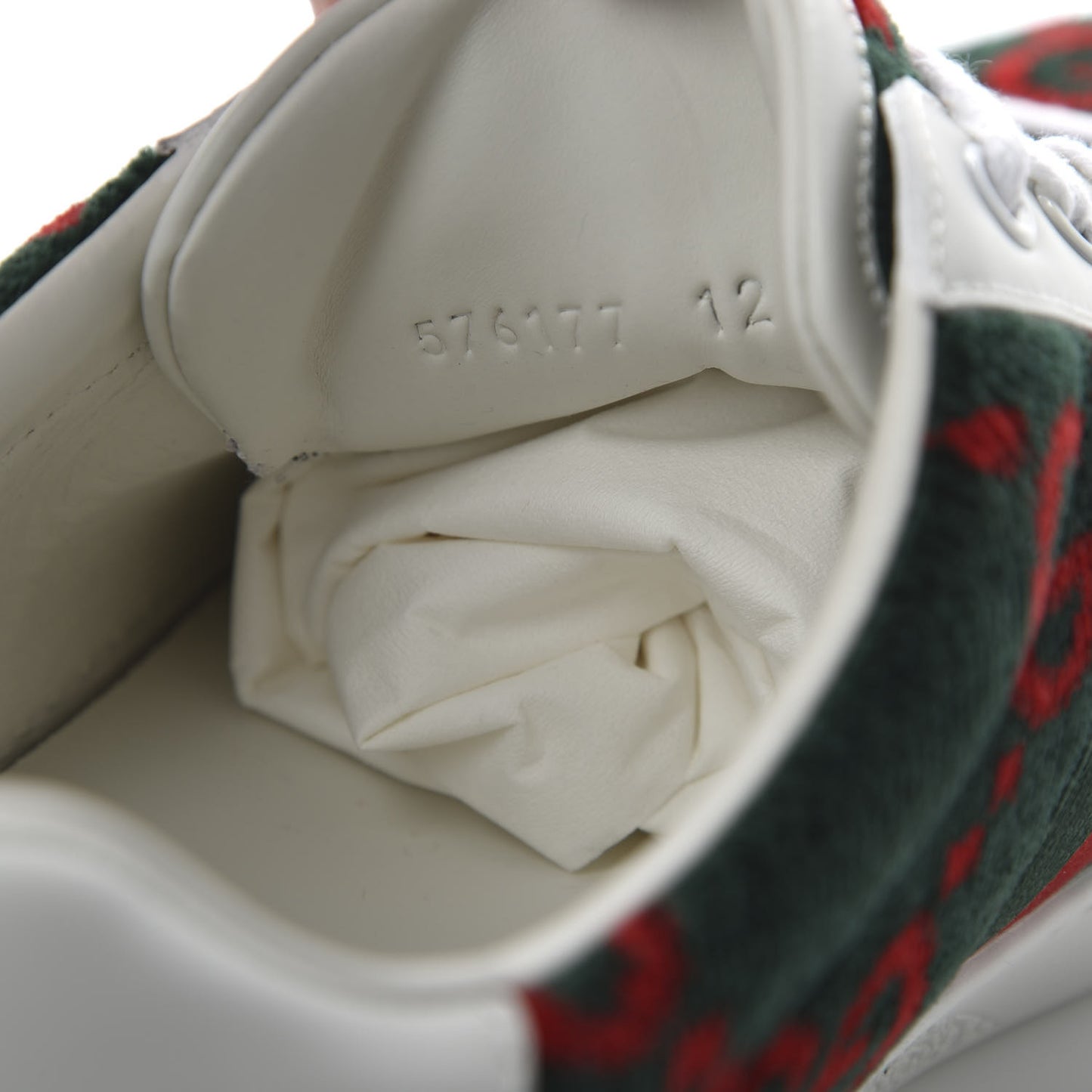 Covered Wool Big GG Monogram Mens Sneaker 12 Green Red