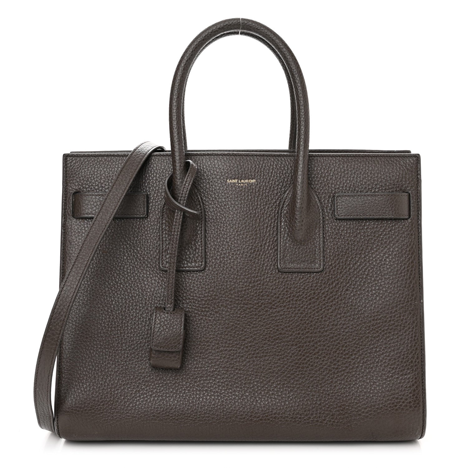 Saint Laurent Grained Calfskin Small Sac De Jour Fog 1 of 18
