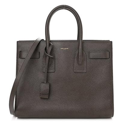 Saint Laurent Grained Calfskin Small Sac De Jour Fog 1 of 18