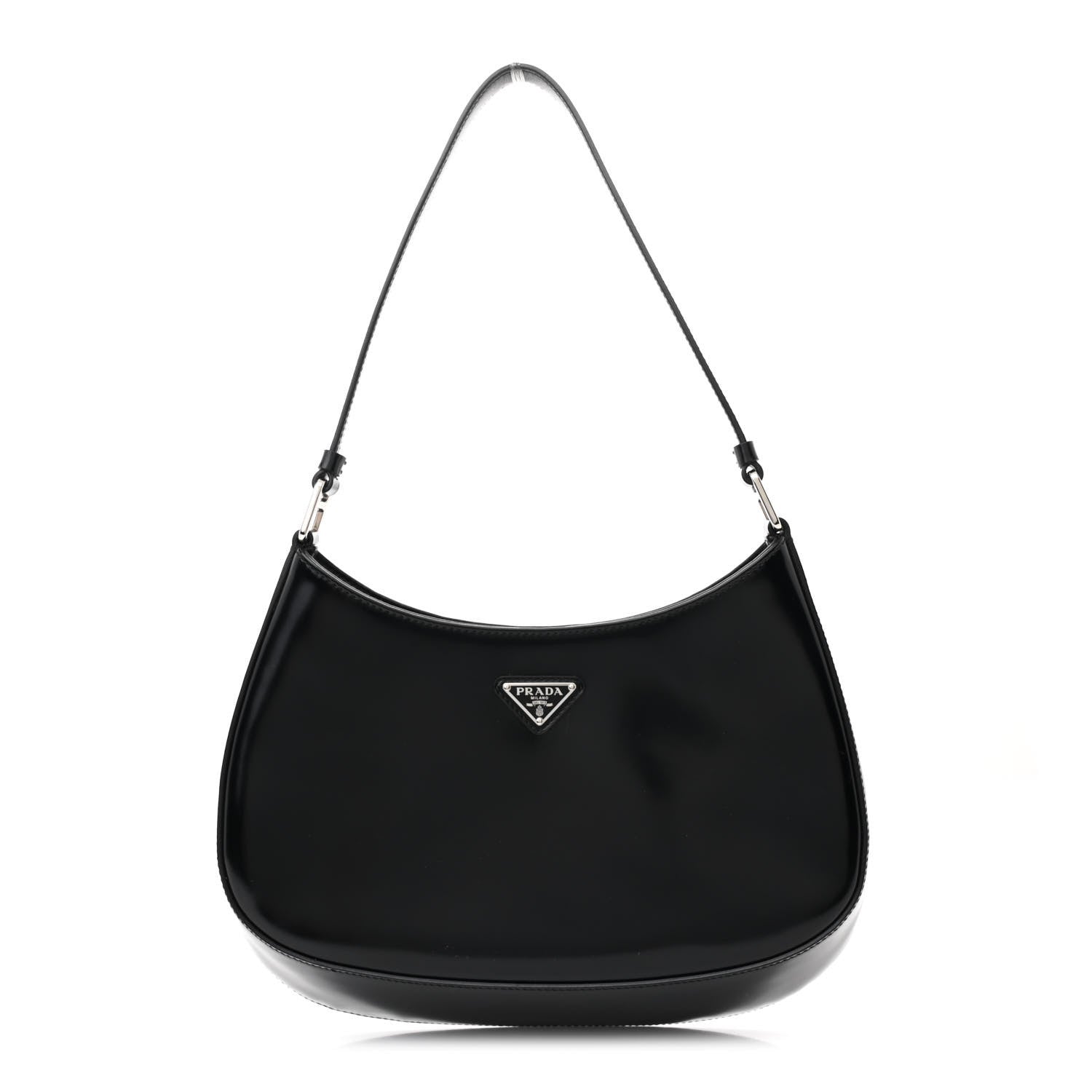 Prada Spazzolato Cleo Shoulder Bag Black 1 of 10