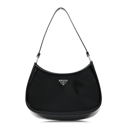 Prada Spazzolato Cleo Shoulder Bag Black 1 of 10