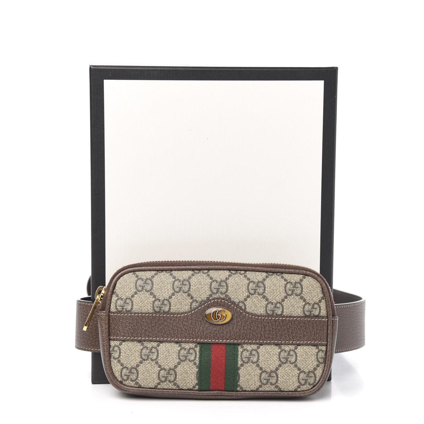 GG Supreme Monogram Web Ophidia Belted iPhone Case 105 42 Dark Brown