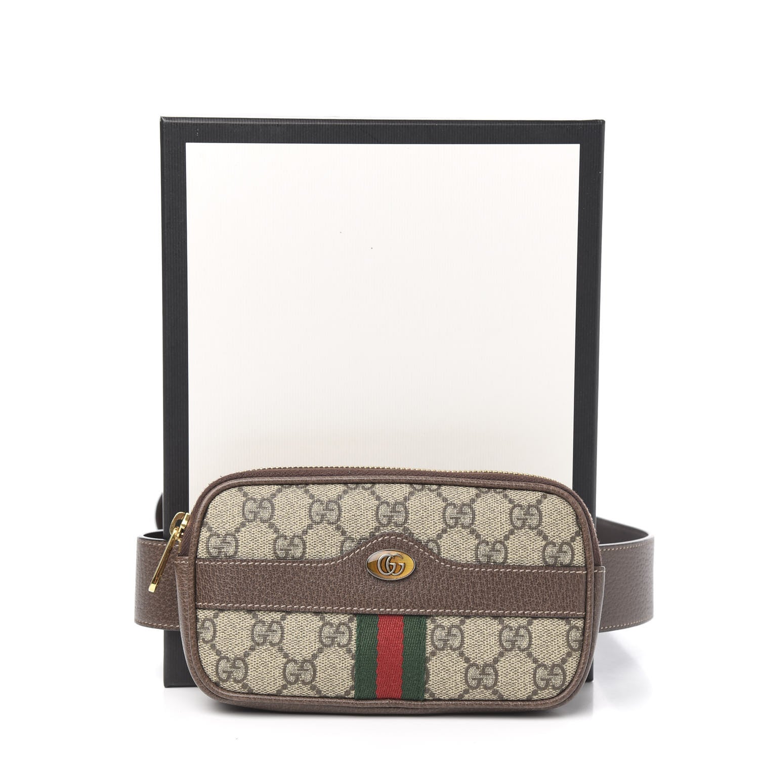 Gucci GG Supreme Monogram Web Ophidia Belted iPhone Case 105 42 Dark Brown 10 of 10