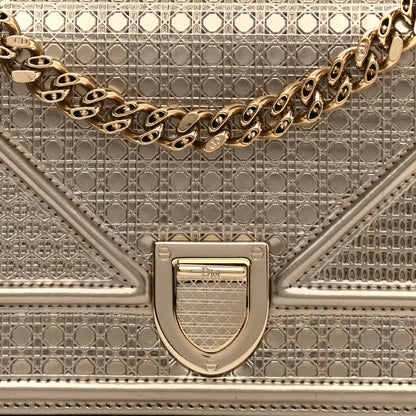 Christian Dior Metallic Patent Micro-Cannage Mini Diorama Flap Bag Gold 7 of 9