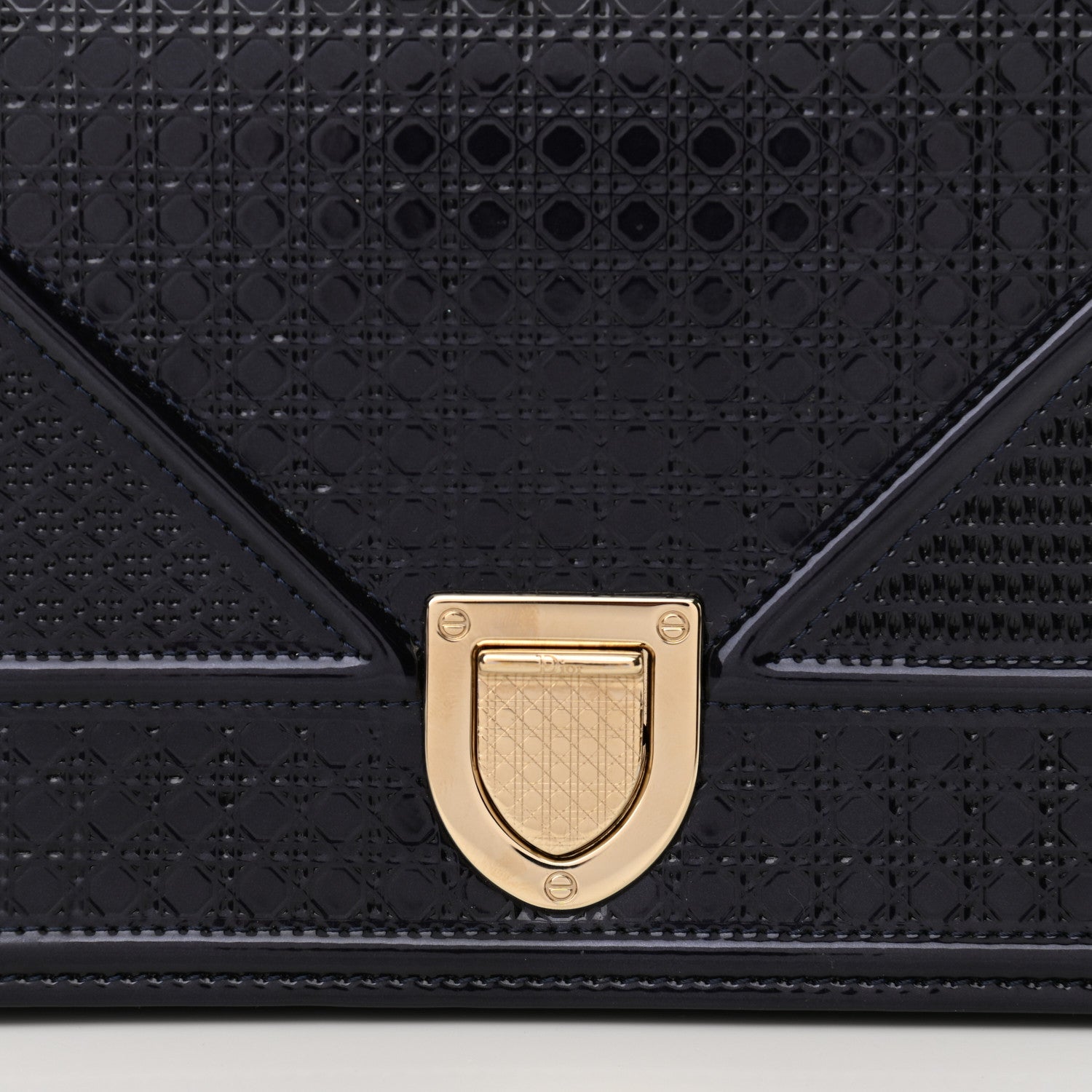 Christian Dior Metallic Patent Micro-Cannage Small Diorama Flap Bag Onyx Black 10 of 10