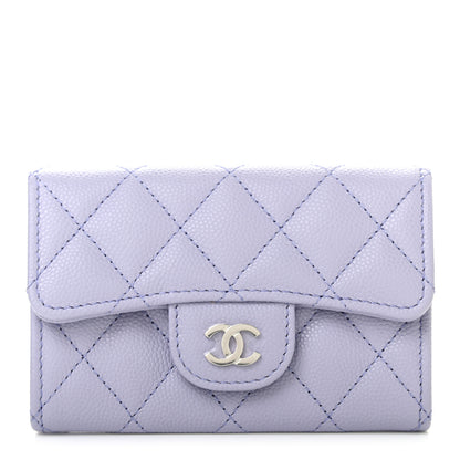 Chanel Caviar Quilted Flap Card Holder Wallet Light Purple 1 of 8