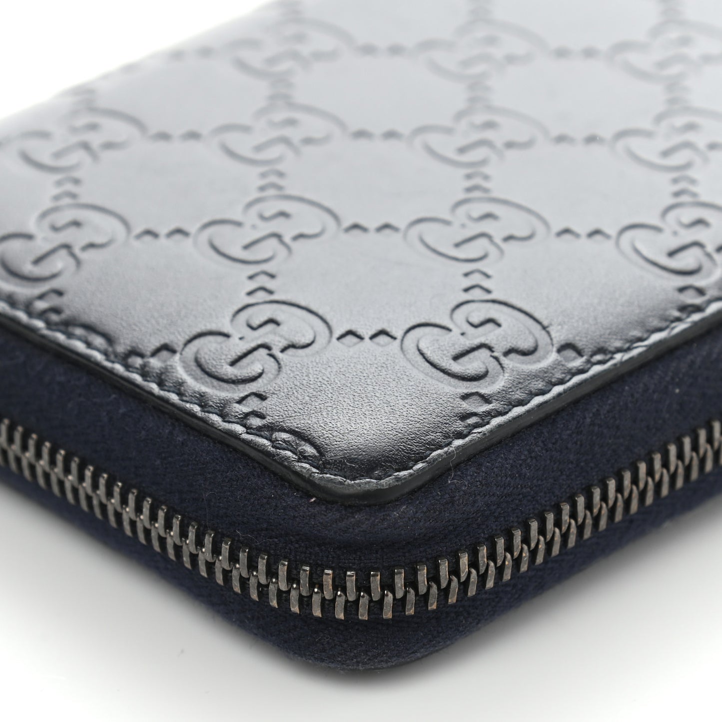 Guccissima Zip Around Wallet Blue