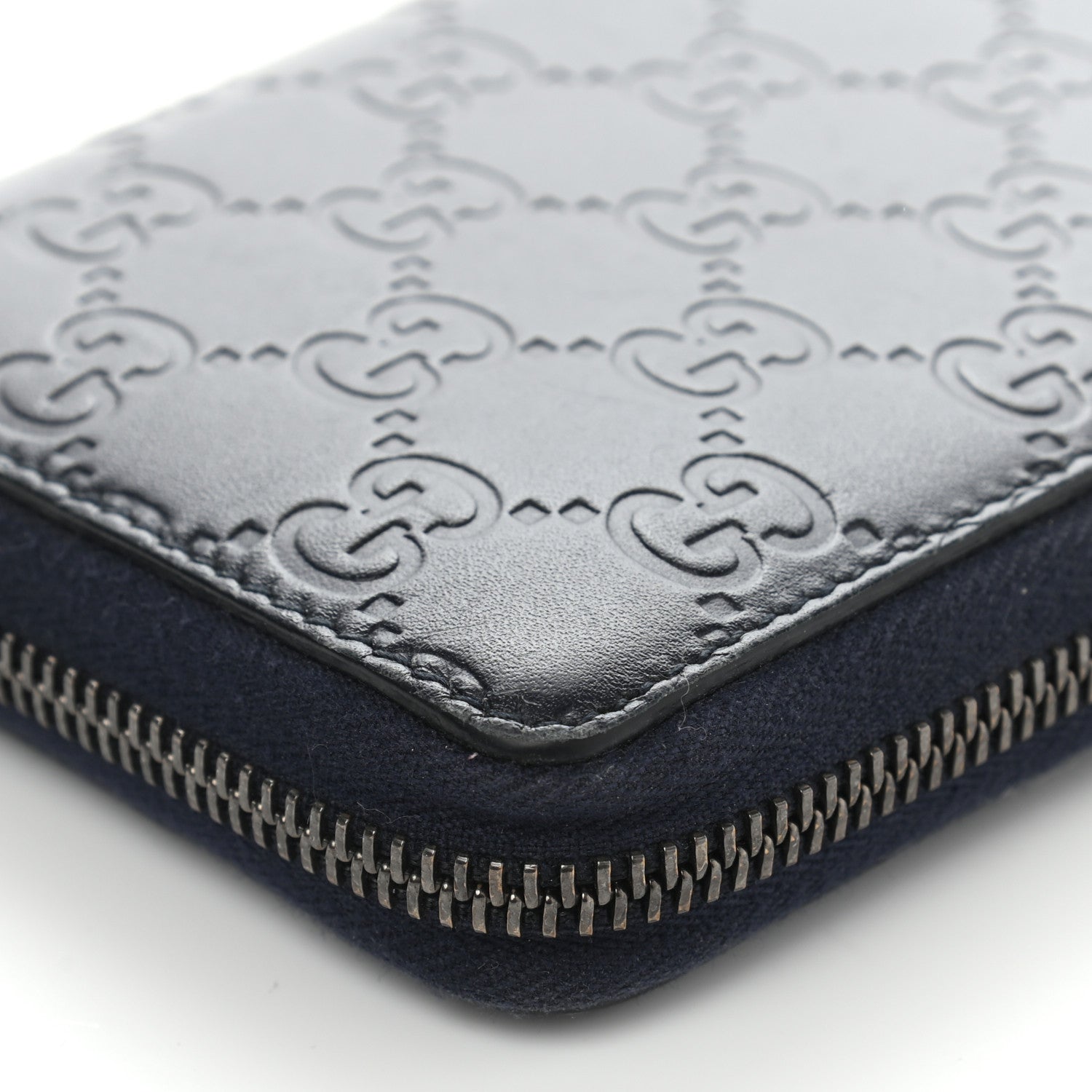 Gucci Guccissima Zip Around Wallet Blue 10 of 11