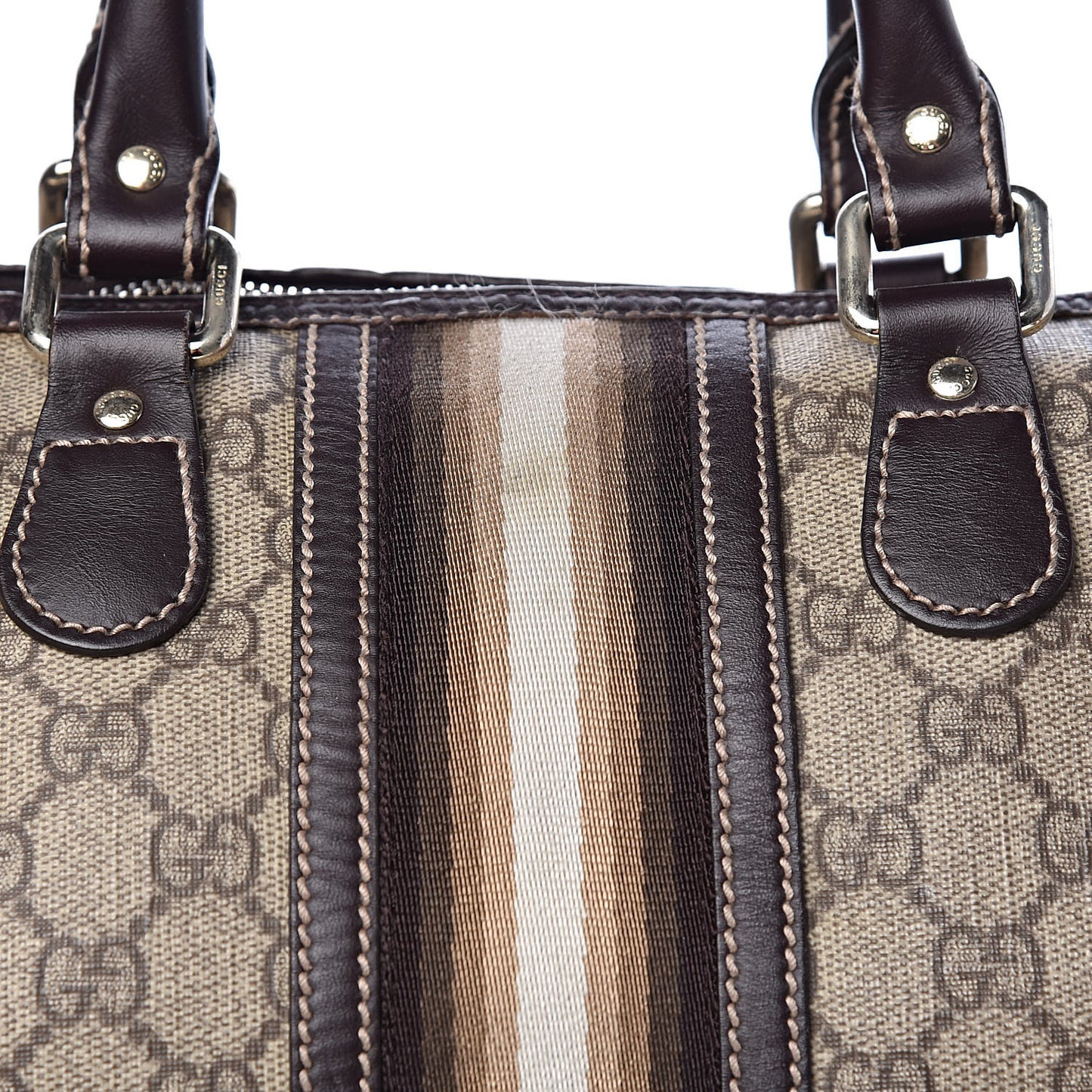 GG Plus Monogram Web Medium Joy Boston Dark Brown