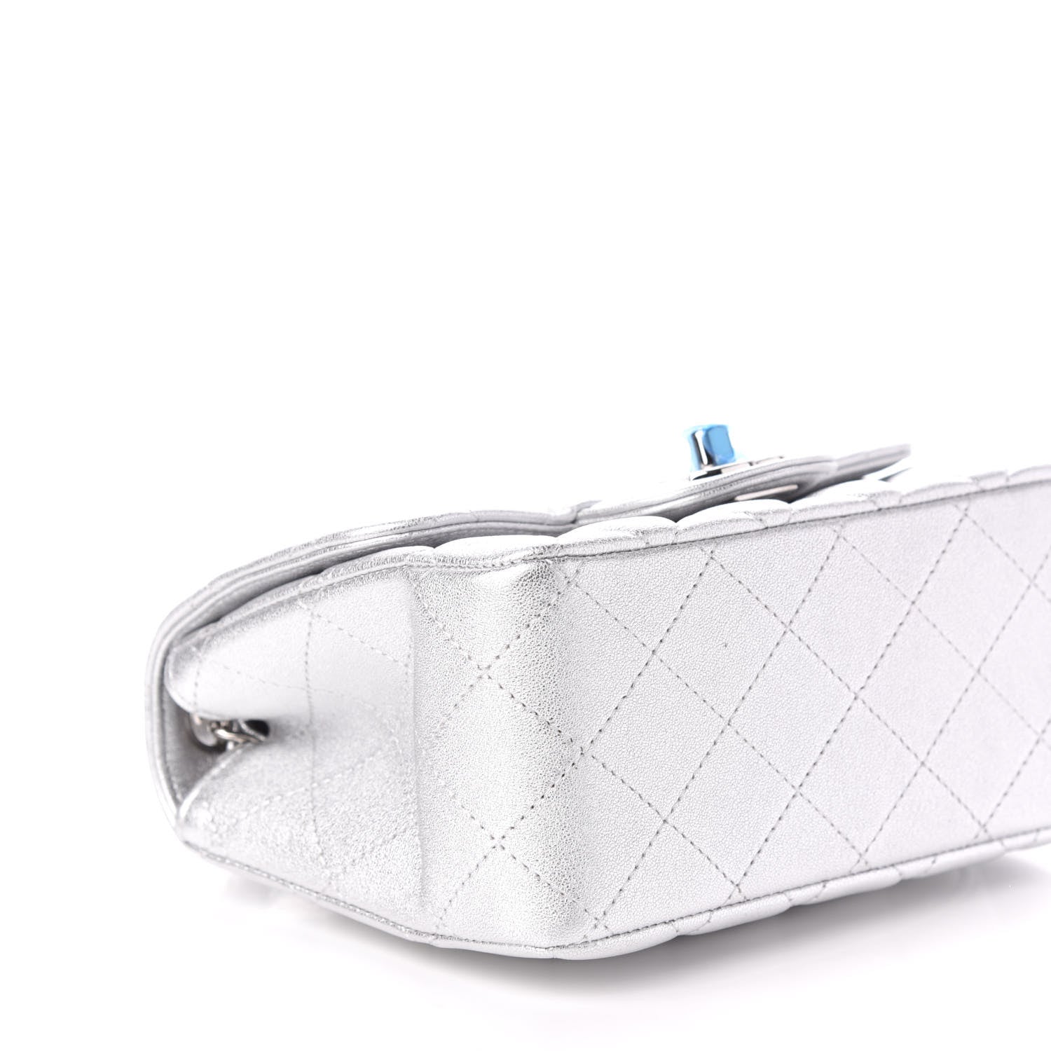Chanel Metallic Lambskin Quilted Mini Square Flap Silver 8 of 10