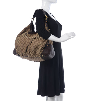 Gucci Monogram Large Jockey Hobo Dark Brown 2 of 16