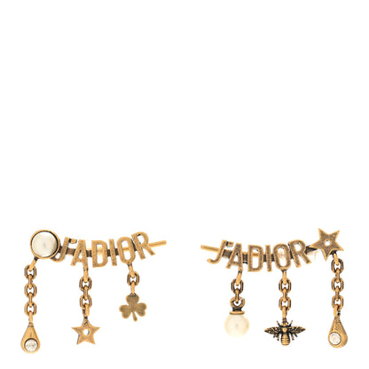 Christian Dior Pearl Crystal J'Adior Earrings Aged Gold 1 of 4