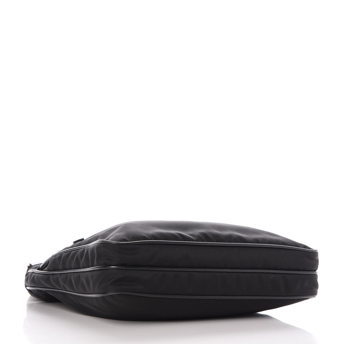 Nylon Saffiano Flat Messenger Bag Black