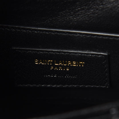 Saint Laurent Patent Calfskin Matelasse Monogram Small Vicky Chain Bag Black 8 of 8