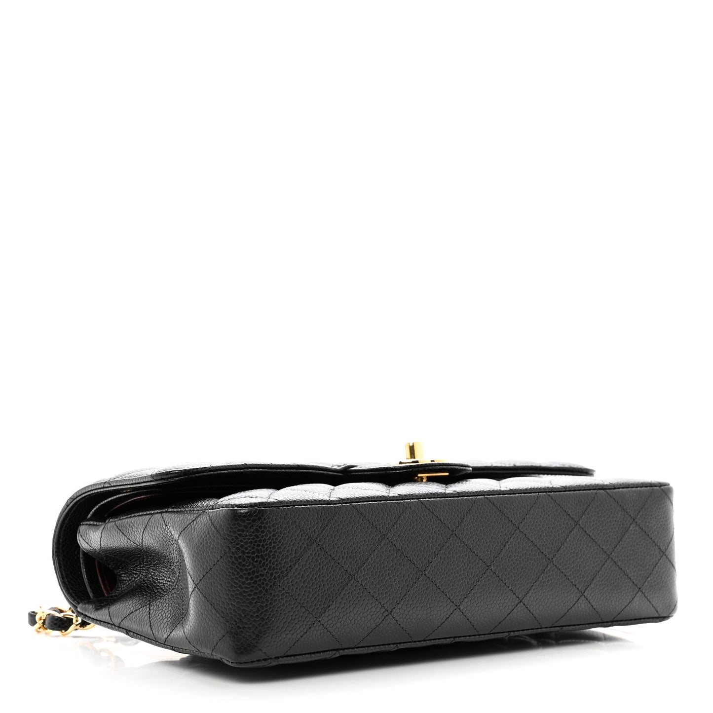 Caviar Quilted Medium Double Flap Black