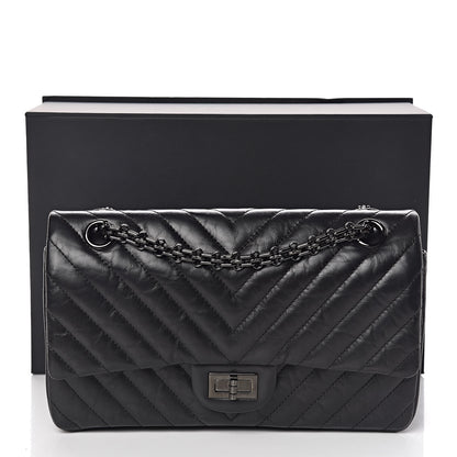 Chanel Aged Calfskin Chevron Quilted 2.55 Reissue 225 Flap So Black 11 of 11