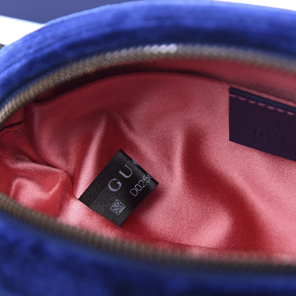 Gucci Velvet Matelasse GG Marmont Belt Bag 95 38 Cobalt Blue 8 of 12