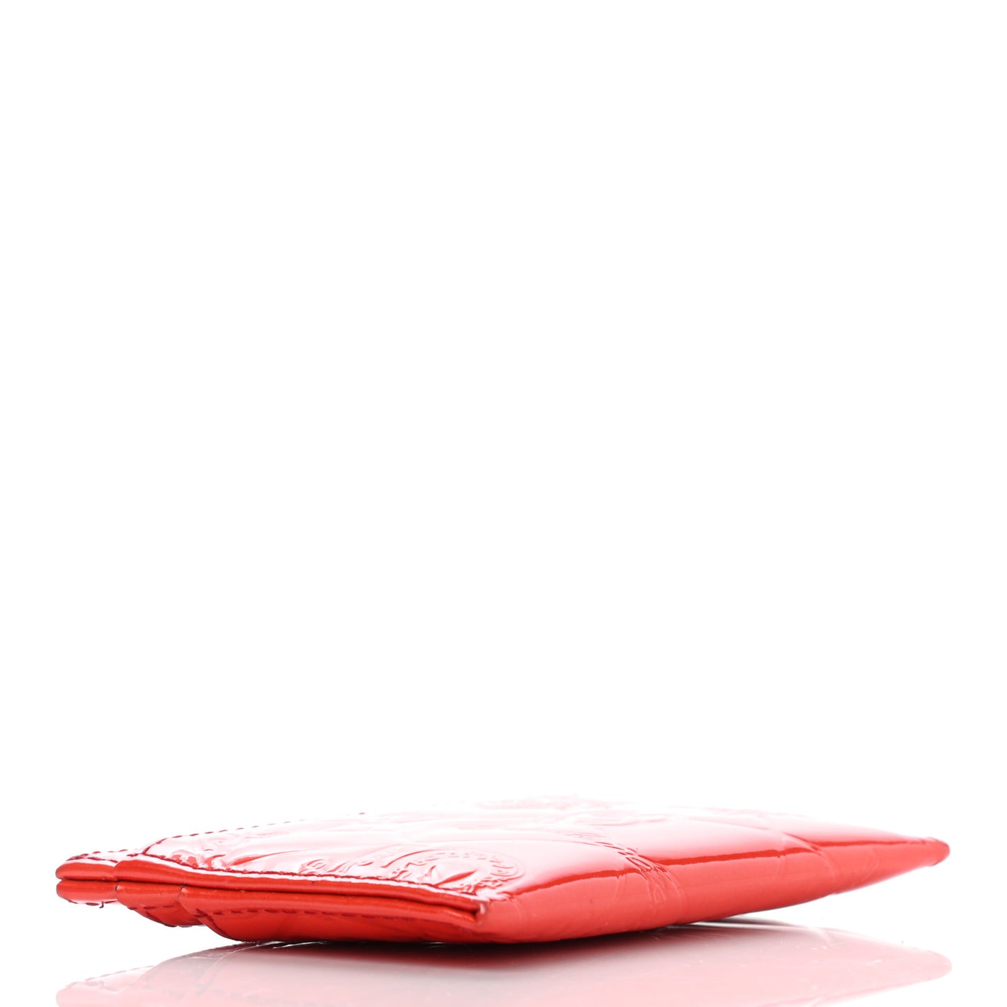 Patent Calfskin Lucky Symbols Card Holder Case Rouge Clair