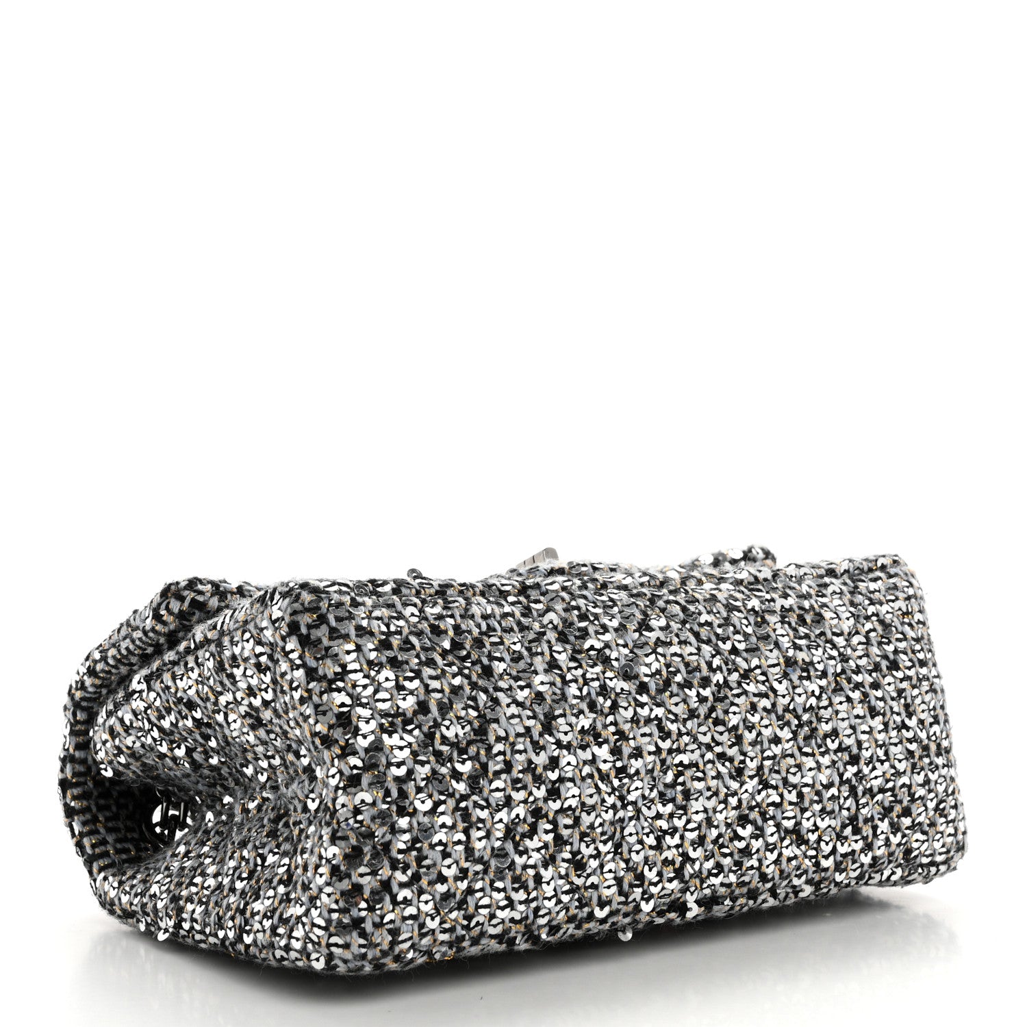 Chanel Tweed Quilted 2.55 Reissue Mini Flap Silver Black Gold 4 of 9
