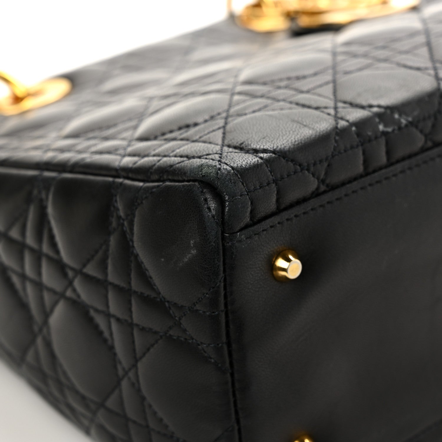 Christian Dior Lambskin Cannage Medium Lady Dior Black 10 of 12