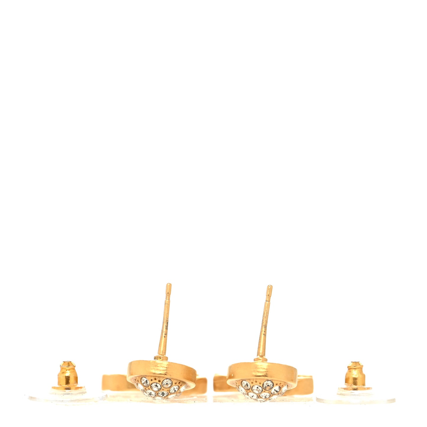 Crystal CC Drop Earrings Gold
