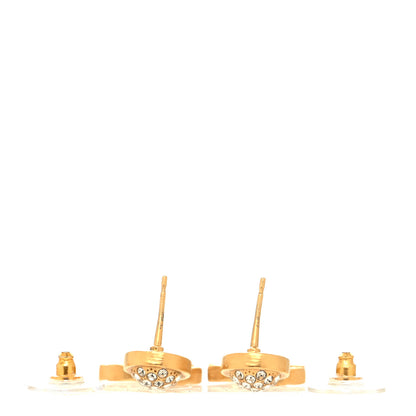 Chanel Crystal CC Drop Earrings Gold 3 of 4
