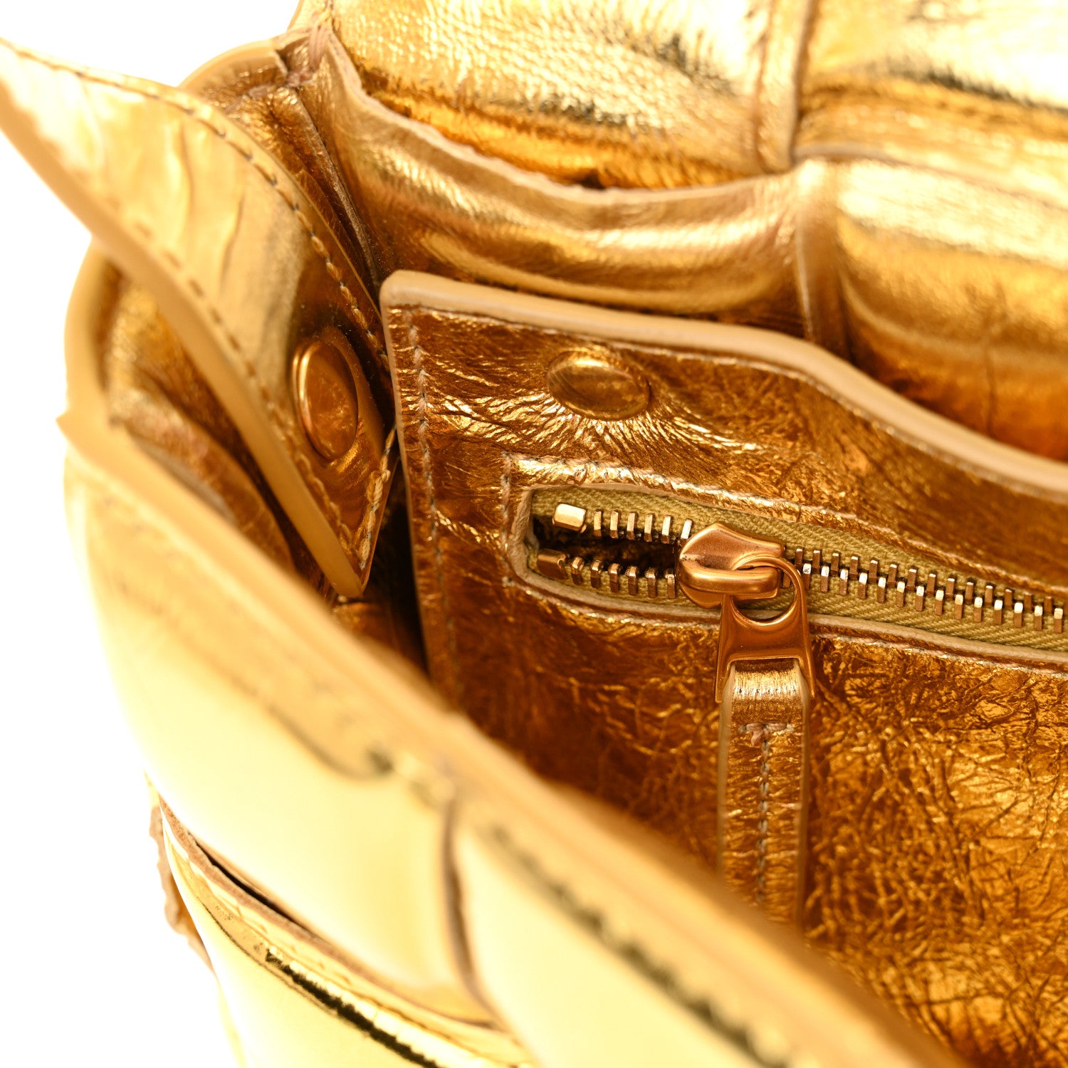 Bottega Veneta Mirror Lambskin Maxi Intreccio Padded Cassette Crossbody Bag Gold 12 of 12