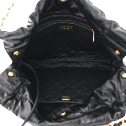 Chanel Shiny Calfskin Quilted Chanel 22 Black 6 of 12