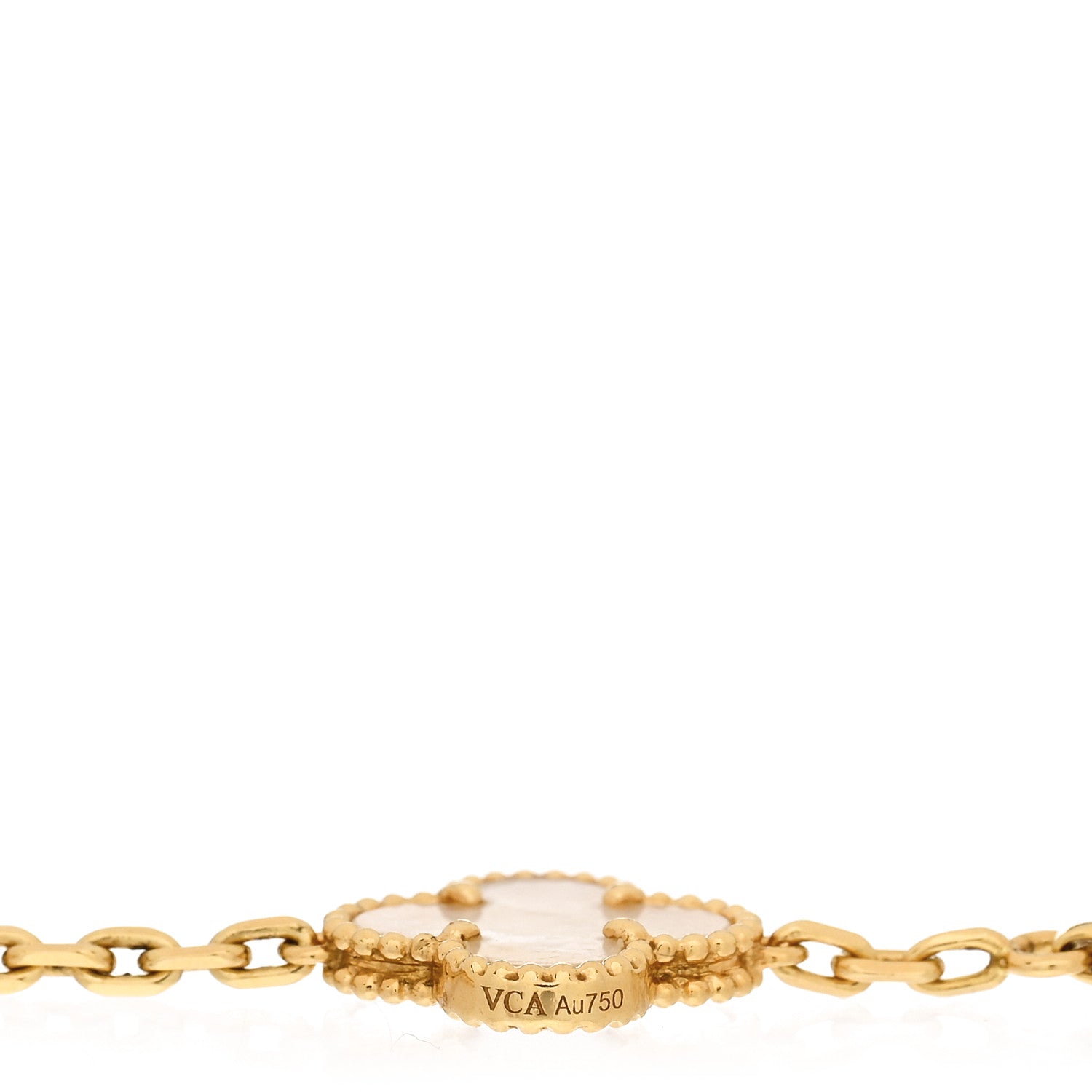 Van Cleef & Arpels 18K Yellow Gold Mother of Pearl 10 Motifs Vintage Alhambra Necklace 5 of 6