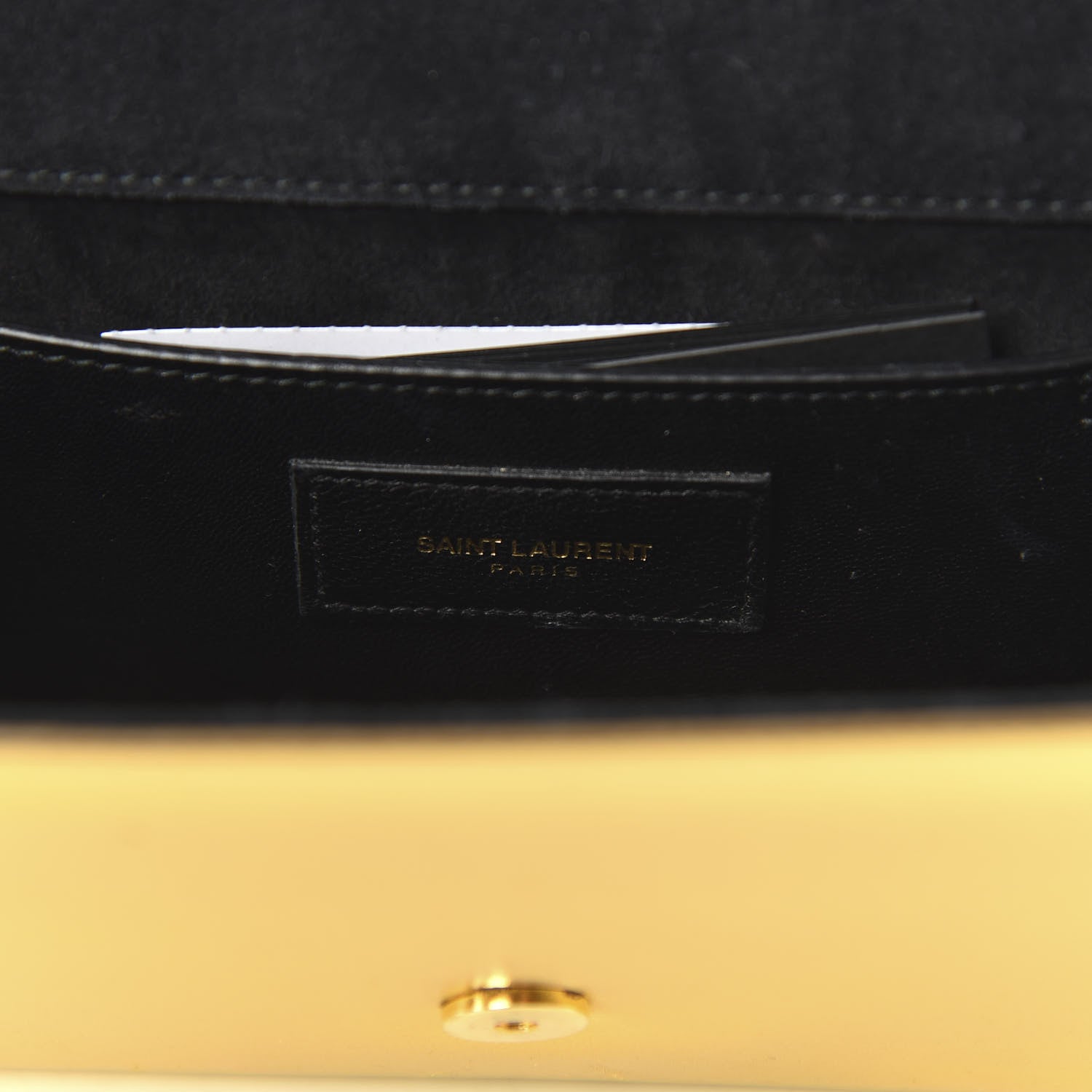 Saint Laurent Metallic Calfskin Monogram Large Belle De Jour Clutch Gold 8 of 9