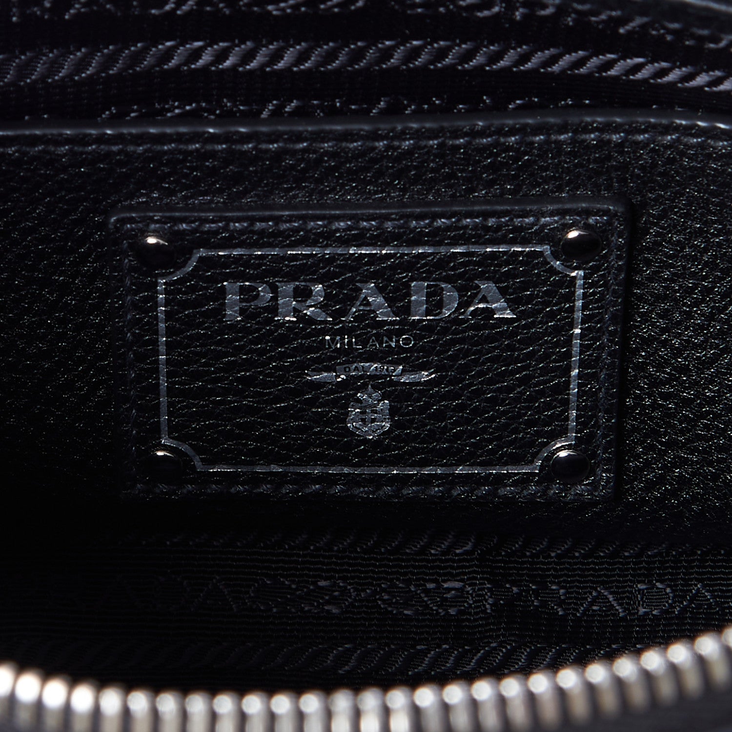 Prada Vitello Phenix Top Handle Shopping Satchel Black 8 of 8