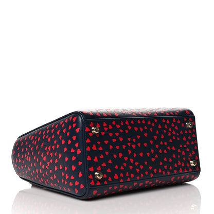 Christian Dior Calfskin I Love Paris Medium Lady Dior Navy Red 4 of 9