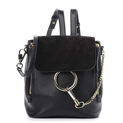 Chloe Suede Calfskin Small Faye Backpack Black 1 of 7