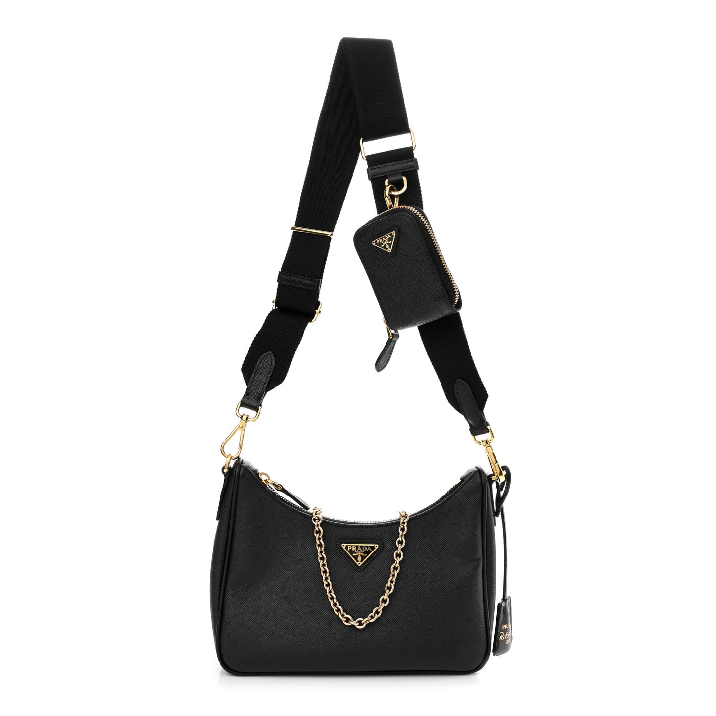 Saffiano Lux Re-Edition 2005 Shoulder Bag Black