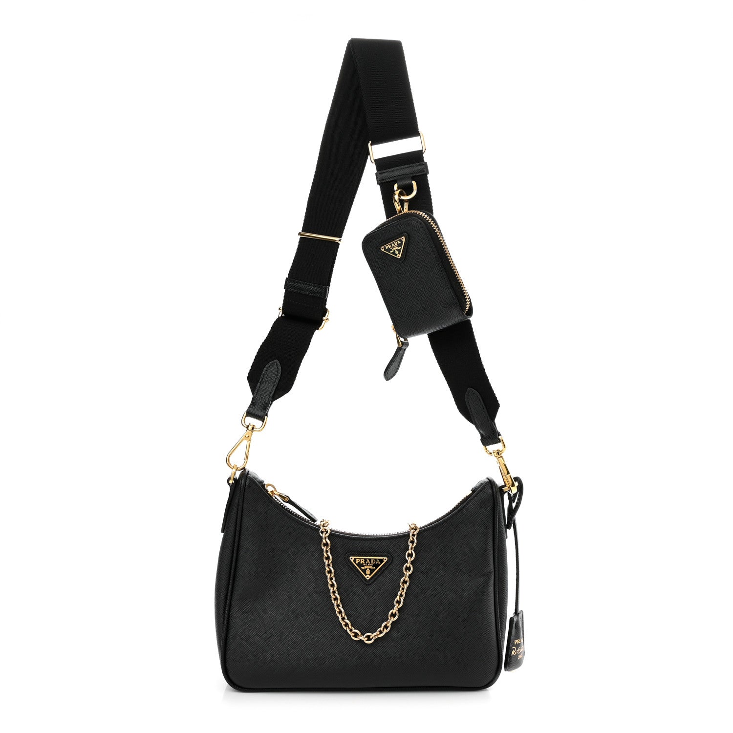 Prada Saffiano Lux Re-Edition 2005 Shoulder Bag Black 1 of 9
