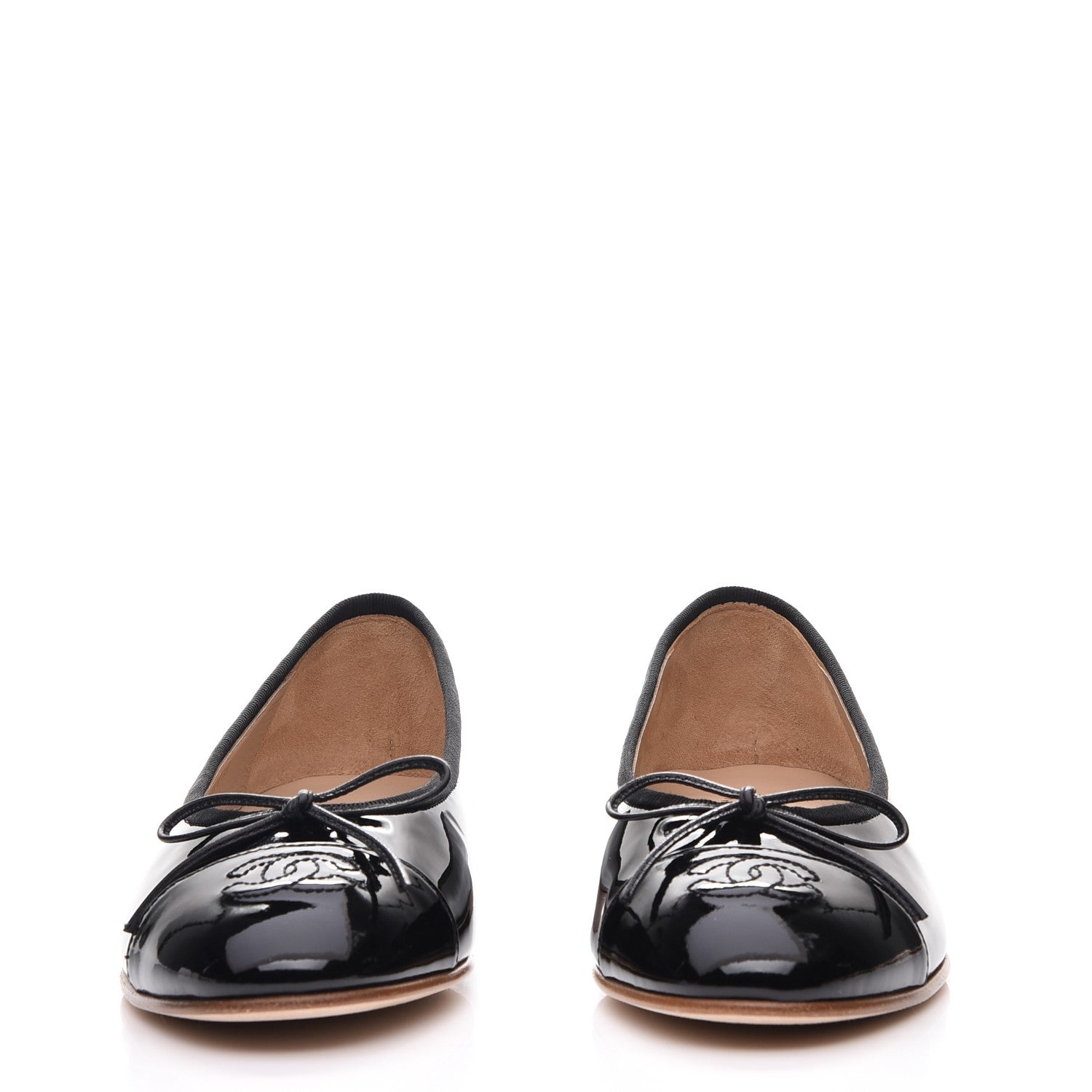 Chanel Patent CC Cap Toe Ballerina Flats 35.5 Black 2 of 9