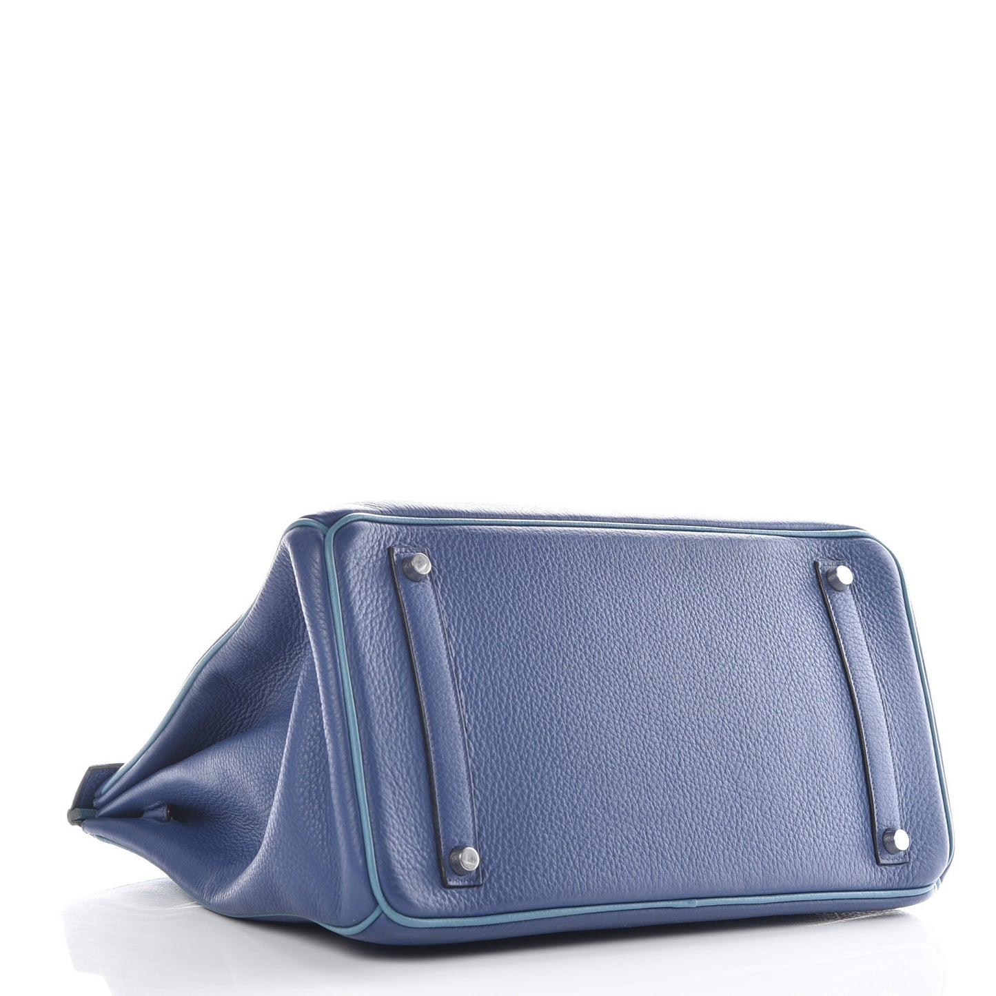 Taurillon Clemence Horseshoe Birkin 35 Bleu Brighton Blue Jean