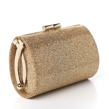 Jimmy Choo Glitter Fabric Mini Tube Clutch Gold 2 of 8