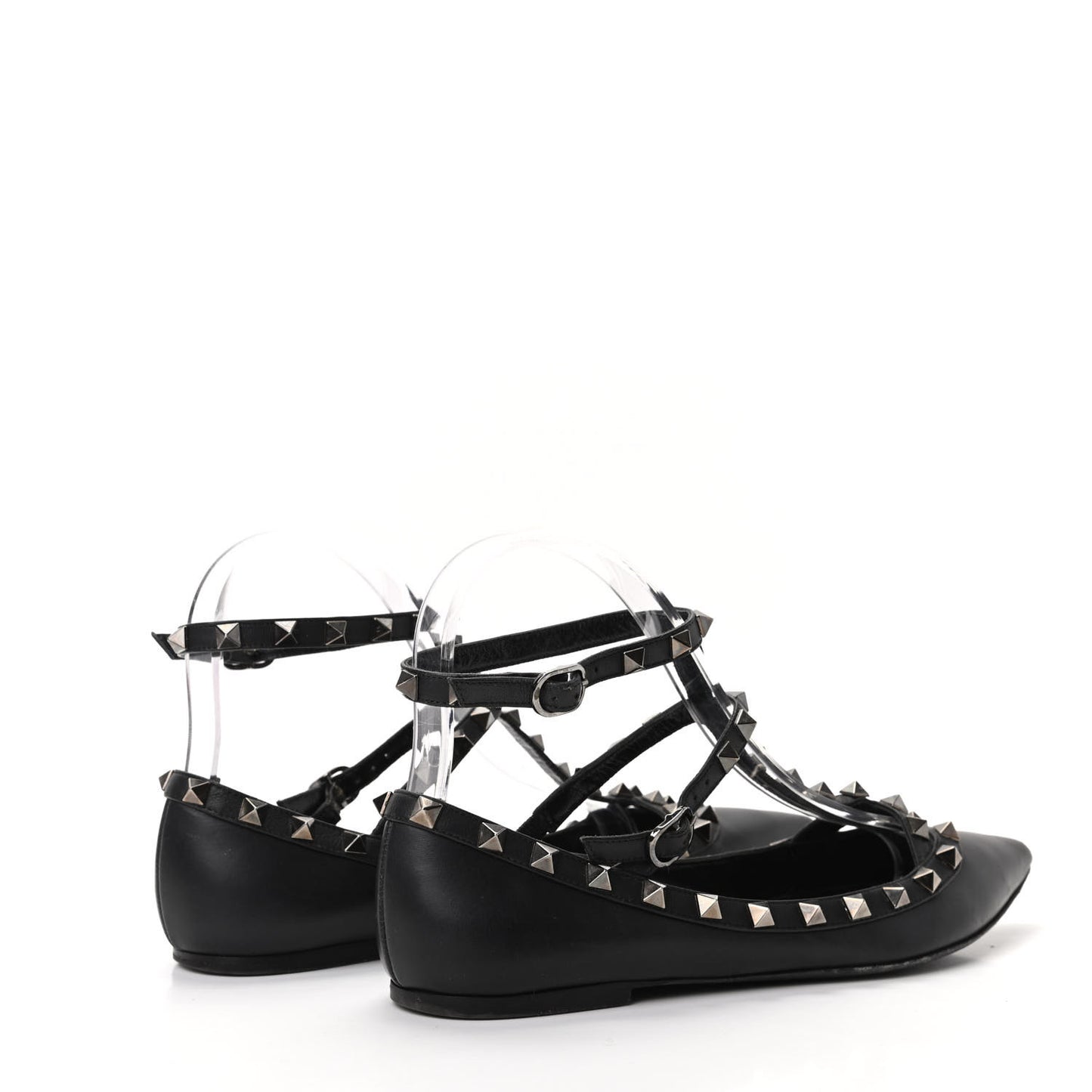 Nappa Rockstud Cage Ballerina Flats 37.5 Black