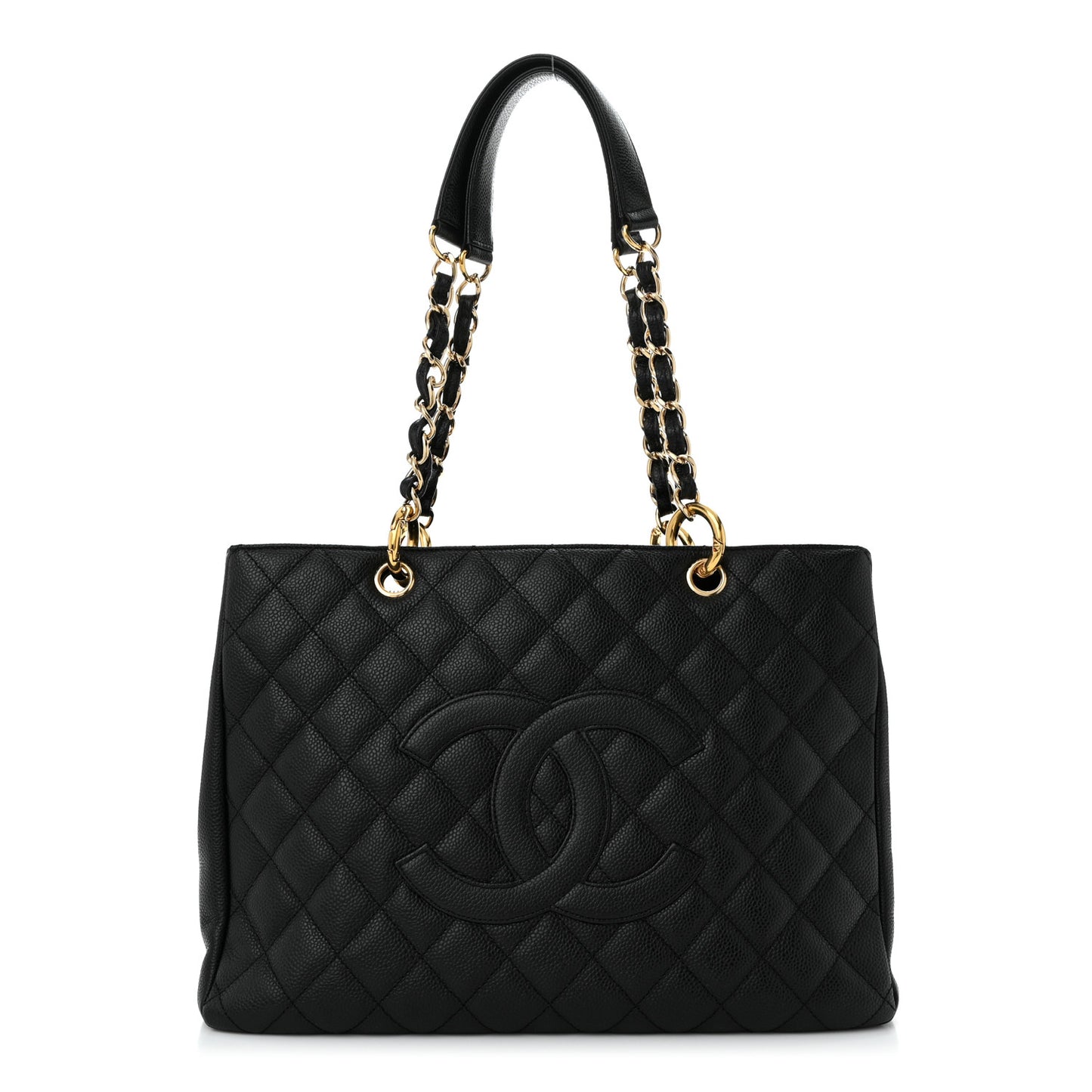 Caviar Quilted Grand Shopping Tote GST Black
