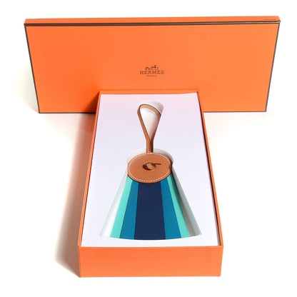 Hermes Vache Hunter Milo Lambskin Paddock Flot Bag Charm Celeste Cobalt Menthe 4 of 4