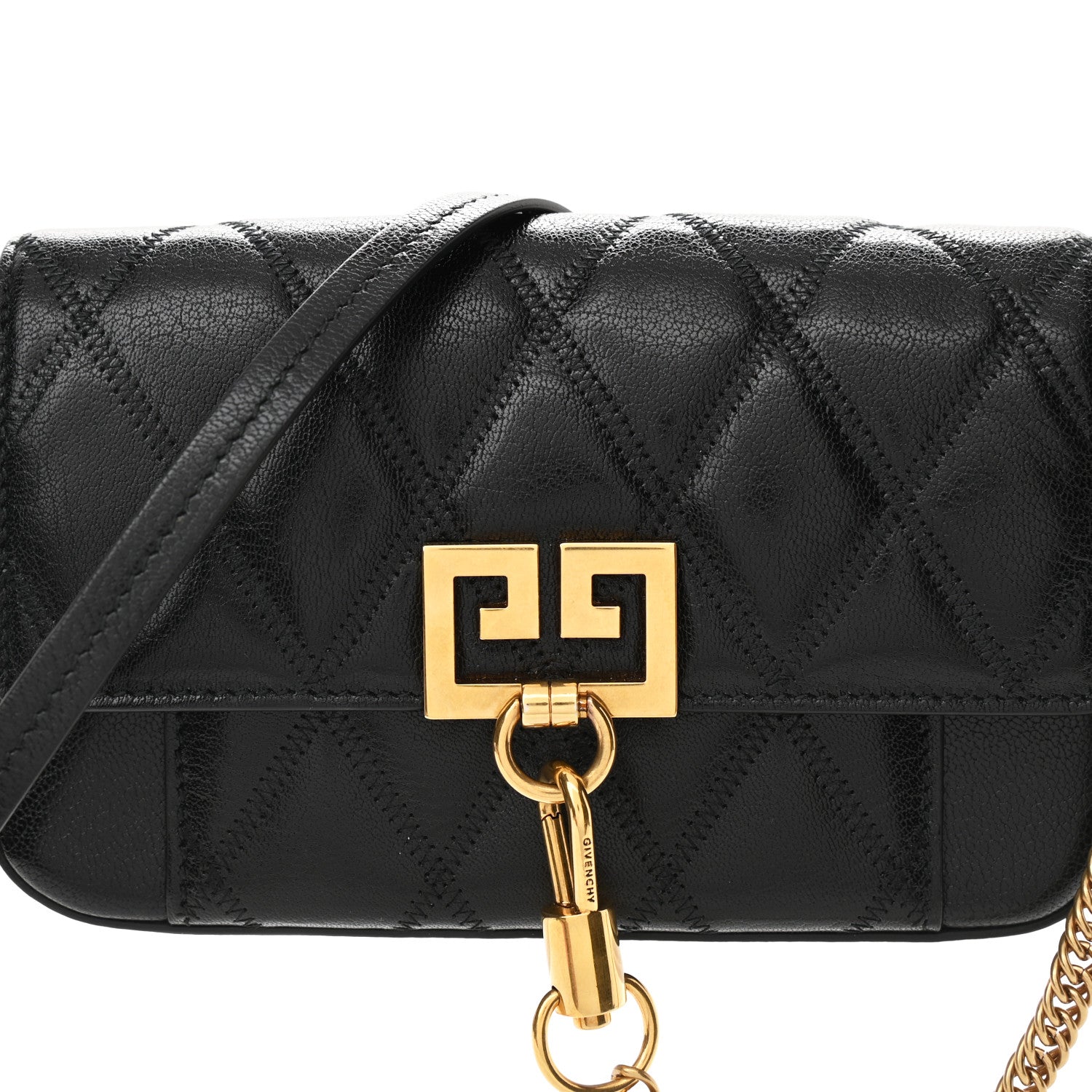 Givenchy Goatskin Quilted GV3 Mini Pocket Convertible Bag Black 7 of 9